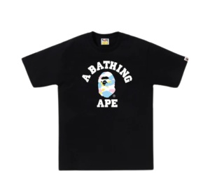 Buy Bape Multi Camo College Tee Black at Sasom – Authentic and Ready to Ship