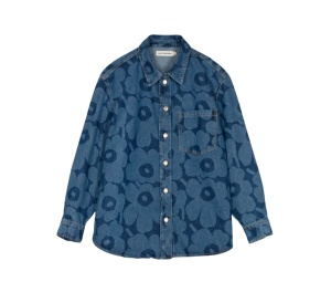 Buy Marimekko Maridenim Vaihe Unikko Jean shirt Mid Indigo at Sasom – Authentic and Ready to Ship