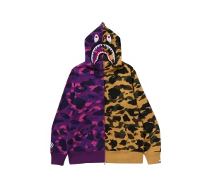 Buy Bape Split Camo Shark Full Zip Hoodie Purple at Sasom – Authentic and Ready to Ship