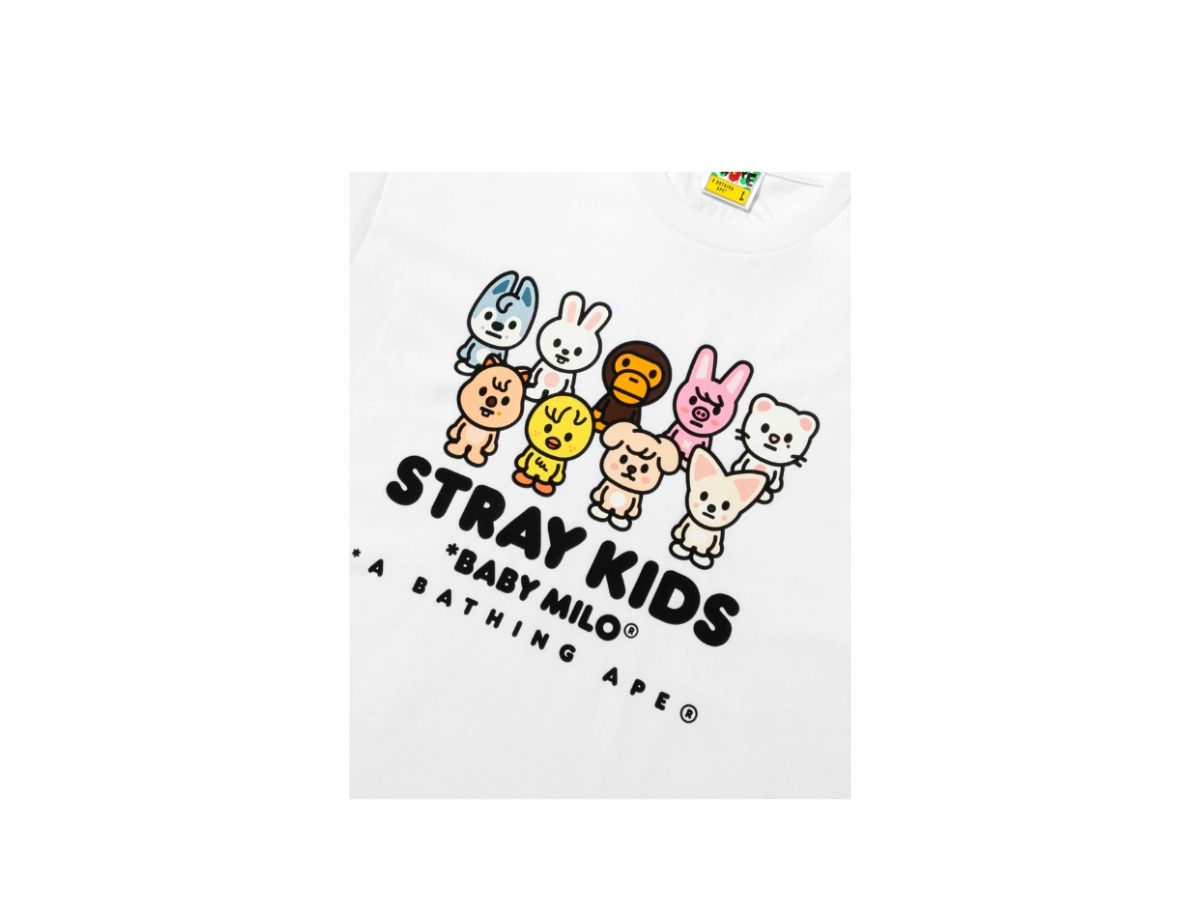 Bape X Stray Kids Skzoo Family Baby Milo Tee White