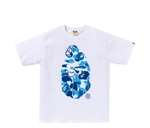 Buy Bape Abc Camo Milo on Big Ape Tee White Blue at Sasom – Authentic and Ready to Ship