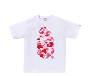 Buy Bape Abc Camo Milo on Big Ape Tee White Pink at Sasom – Authentic and Ready to Ship
