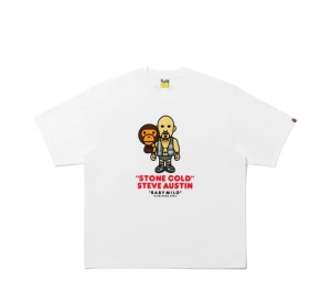 Buy Bape X WWE Stone Cold Steve Austin Baby Milo Relaxed Fit Tee White at Sasom – Authentic and Ready to Ship