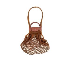 Buy Longchamp Le Pliage Filet Cotton With Cow Leather Handbag Large Size Women's Tobacco at Sasom – Authentic and Ready to Ship