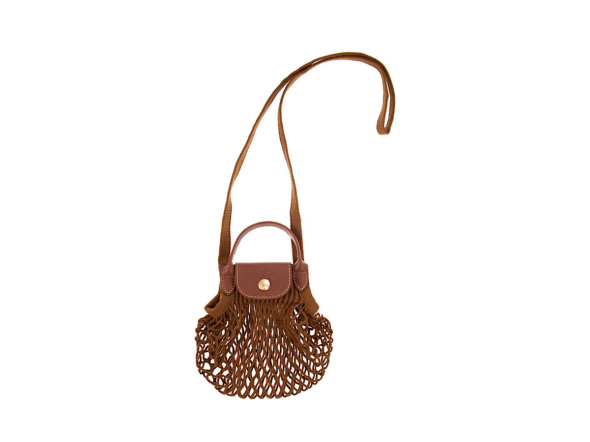 Buy Longchamp Tobacco La Pliage Filet Xsbrown Cotton Leather Details at Sasom – Authentic and Ready to Ship