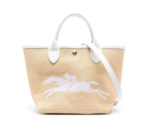 Buy Longchamp Le Panier Pliage Cow Leather Canvas Bag Shoulder Bag Crossbody Bag Handbag Small Size Women's White at Sasom – Authentic and Ready to Ship