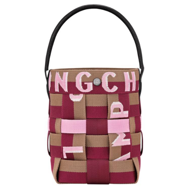 Longchamp Re Play Nylon Bucket Bags Handbags Extra Small Women's Red Beet Purple