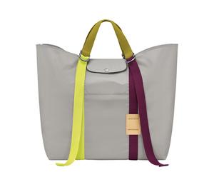 Buy Longchamp Le Pliage Re play Cow Leather Trim Tote Bag, Shopping Bag, Handbag Extra Large Women's Gray at Sasom – Authentic and Ready to Ship