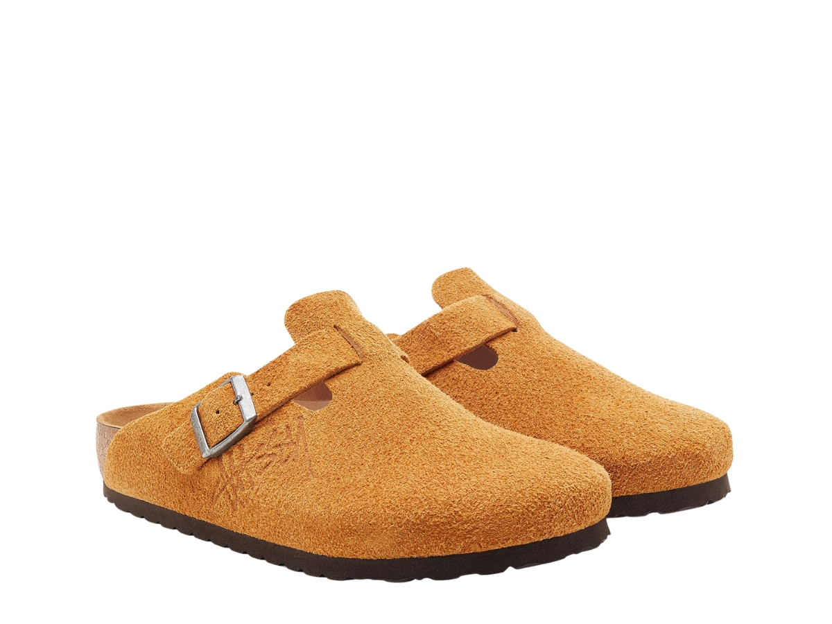 แซนดัล Birkenstock Boston Clog Stussy Caramel (2021) | SASOM