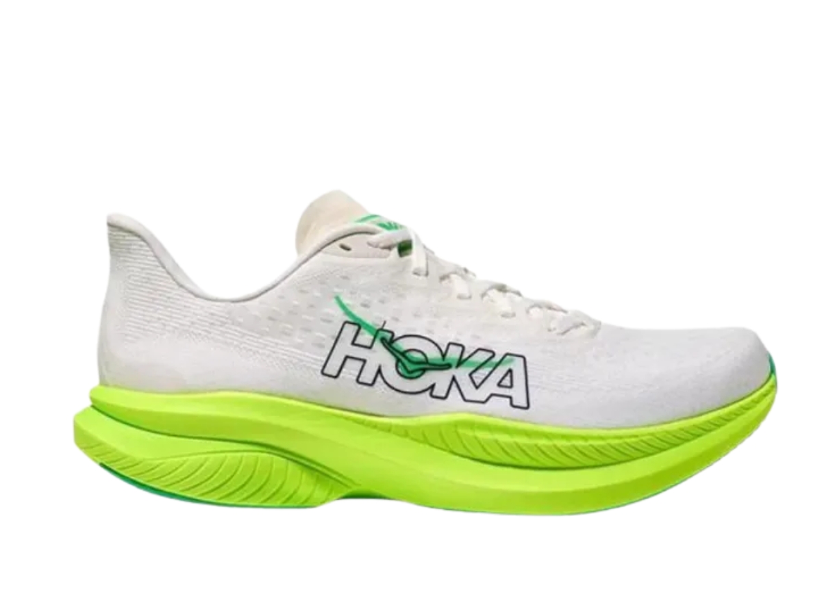 Buy Hoka Mach 6 White Green Neon at Sasom – Authentic and Ready to Ship