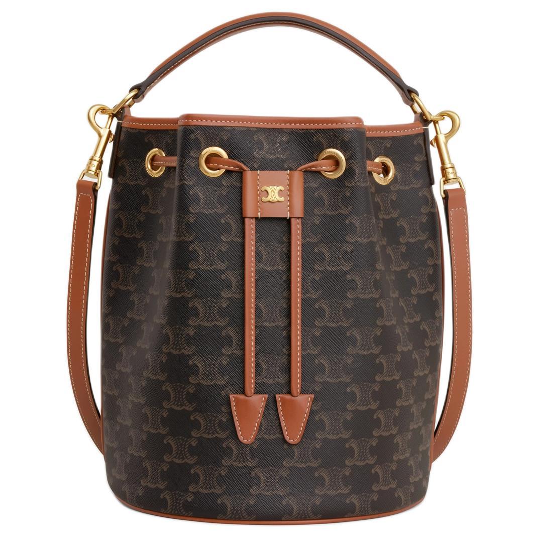 SASOM bags Celine Triomphe Canvas And Calfskin Crossbag Bucket