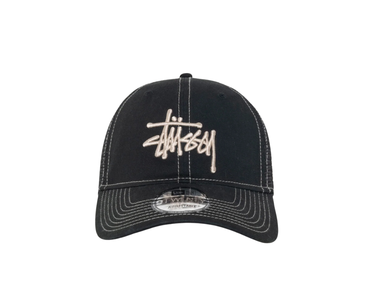 https://d2cva83hdk3bwc.cloudfront.net/1311164-BLACK-stussy-new-era-9twenty-washed-basic-trucker-night-black-ss25-1.jpg
