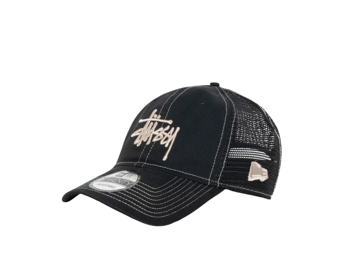 帽子 NEW ERA 9TWENTY WASHED BASIC TRUCKER Stussy New Era 9Twenty Washed Basic Trucker Night Black