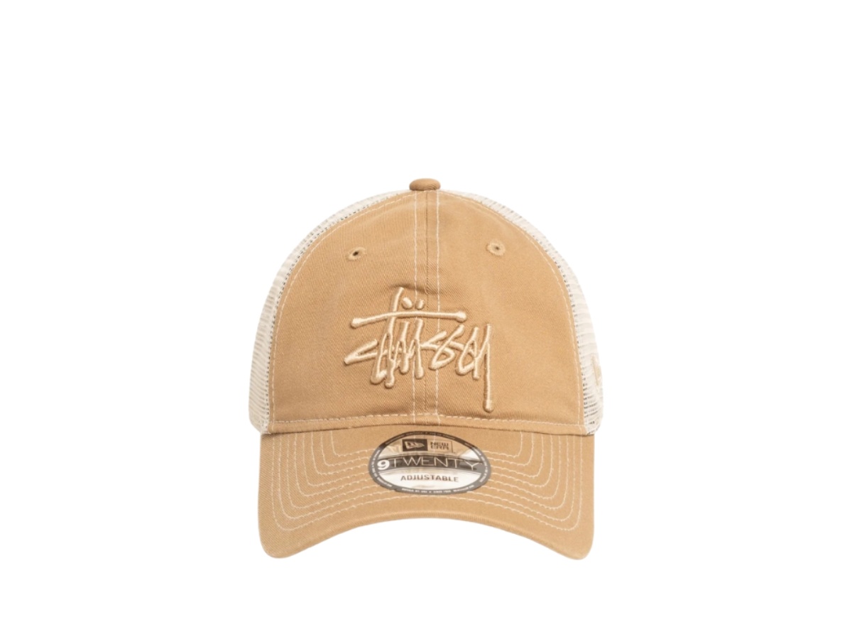 https://d2cva83hdk3bwc.cloudfront.net/1311164-khak-stussy-new-era-9twenty-tonal-basic-trucker-khaki-1.jpg