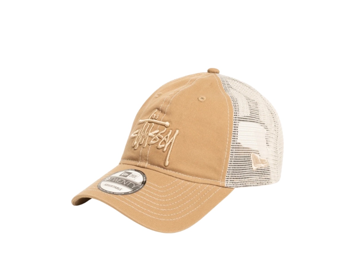 https://d2cva83hdk3bwc.cloudfront.net/1311164-khak-stussy-new-era-9twenty-tonal-basic-trucker-khaki-2.jpg