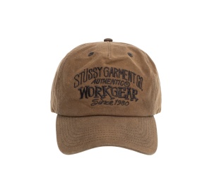 Buy Stussy Mid-Depth Workgear Waxed Snapback Brown at Sasom – Authentic and Ready to Ship
