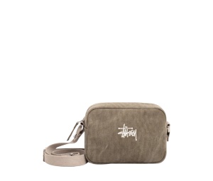 Buy Stussy Waxed Canvas Pouch Stone at Sasom – Authentic and Ready to Ship
