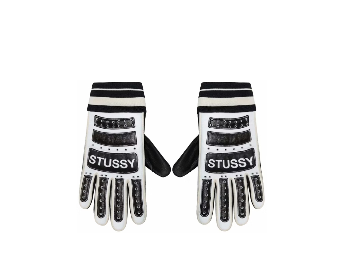 小物 Stussy SS LINK LEATHER GLOVES S/M ☆関税込☆Stussy☆SS LINK LEATHER GLOVES☆BLACK (STUSSY/手袋