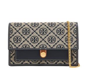 Buy TORY BURCH T Monogram Leather Trim Shoulder Bag Crossbody Bag Women's Marine Blue at Sasom – Authentic and Ready to Ship