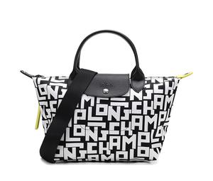 Buy Longchamp Fabric Dumpling Bag One Shoulder Handbag Small Size Women's Black White at Sasom – Authentic and Ready to Ship