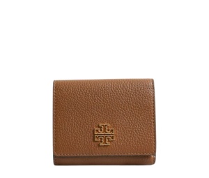 Buy Tory Burch Britten Compact Pebbled Leather Wallet In Moose at Sasom – Authentic and Ready to Ship