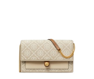 Buy Tory Burch T Monogram Chain Wallet Ivory at Sasom – Authentic and Ready to Ship