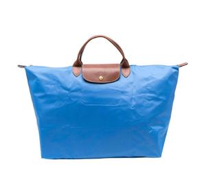Buy Longchamp Le Pliage Large Cow Leather Trim Portable One Shoulder Travel Bag Small Size Women's Diamond Blue at Sasom – Authentic and Ready to Ship
