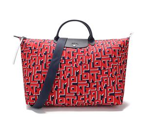 Buy Longchamp Canvas Travel Bag Large Size Unisex Marine Blue/Red at Sasom – Authentic and Ready to Ship