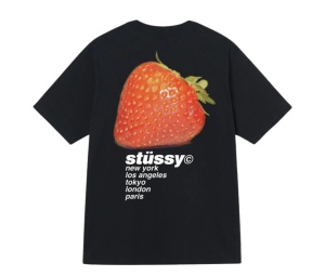 Buy Stussy Strawberry Tee Black at Sasom – Authentic and Ready to Ship