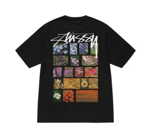 Buy Stussy Flower Grid Pigment Dyed T-Shirt Black at Sasom – Authentic and Ready to Ship