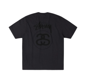 Buy Stussy Stock Link Tee Pigment Dyed Faded Black at Sasom – Authentic and Ready to Ship