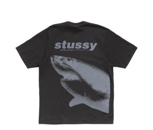 Buy Stussy Shark Tee Pigment Dyed Faded Black at Sasom – Authentic and Ready to Ship