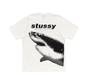 Buy Stussy Shark Tee Pigment Dyed Natural at Sasom – Authentic and Ready to Ship