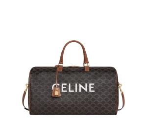 Buy Celine Large Travel Bag In Triomphe Canvas with Celine Print Tan at Sasom – Authentic and Ready to Ship