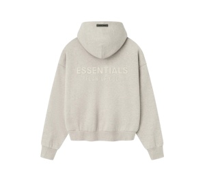 Buy Fear of God Essentials Classic Fleece Hoodie Heather Stone (SS25) at Sasom – Authentic and Ready to Ship