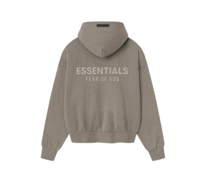 Buy Fear of God Essentials Classic Fleece Hoodie Homestead Heather (SS25) at Sasom – Authentic and Ready to Ship