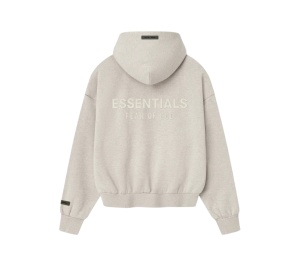 Buy Fear of God Essentials Classic Fleece Zip-Up Hoodie Heather Stone (SS25) at Sasom – Authentic and Ready to Ship