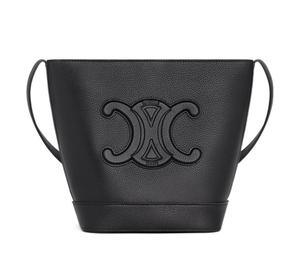 Buy Celine Cuir Triomphe Grained Calfskin Bucket Bags Shoulder Bag Crossbody Bag Small Size Women's Black at Sasom – Authentic and Ready to Ship