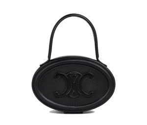 Buy Celine Cuir Triomphe Smooth Cow Leather Makeup Bags Round Cake Pouch Handbags Women's Black at Sasom – Authentic and Ready to Ship