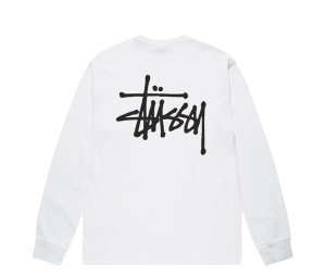 Buy Stussy Basic Long-Sleeve Tee White at Sasom – Authentic and Ready to Ship