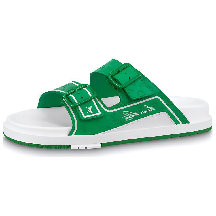 SASOM | รองเท้า Louis Vuitton Trainer Slide Slippers Men display picture 2