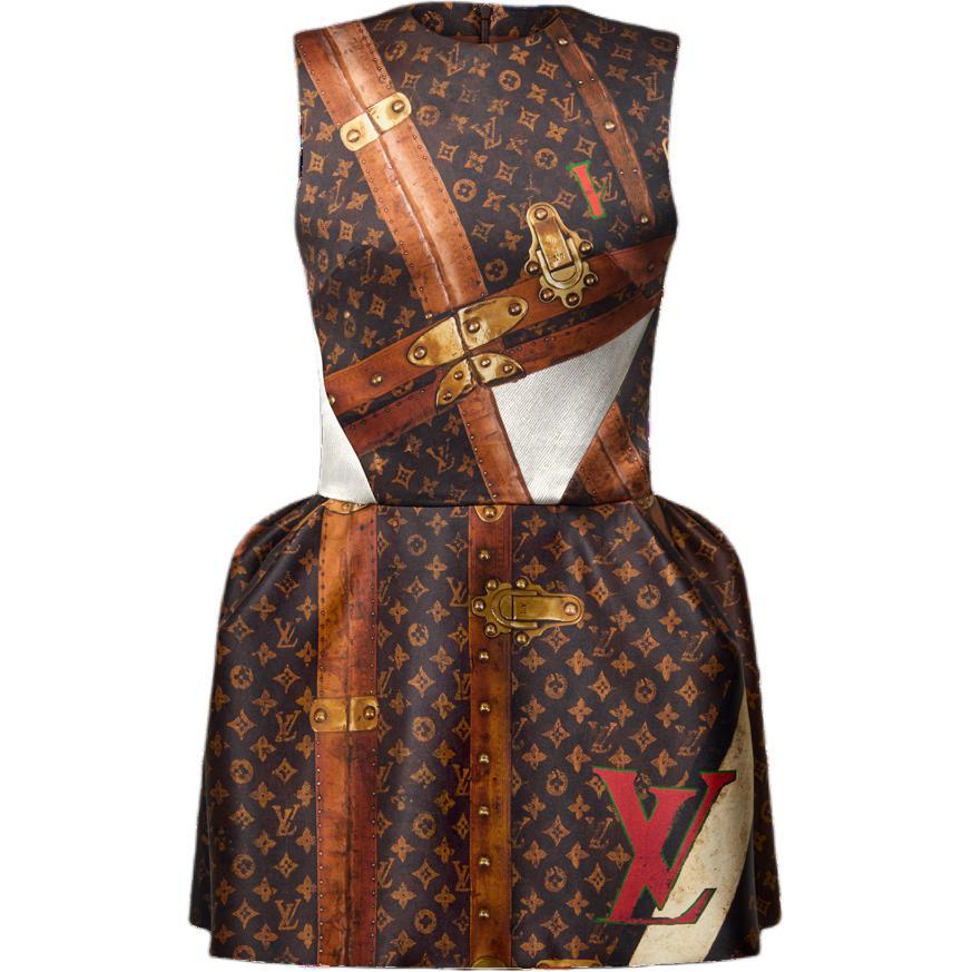 lv trunk pleat dress SASOM