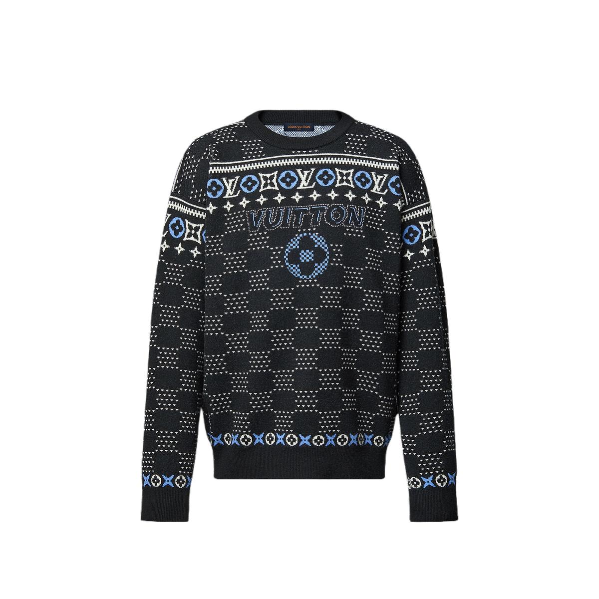 Jacquard Louis Vuitton Grey Sweater Louis Vuitton Jacquard Wool