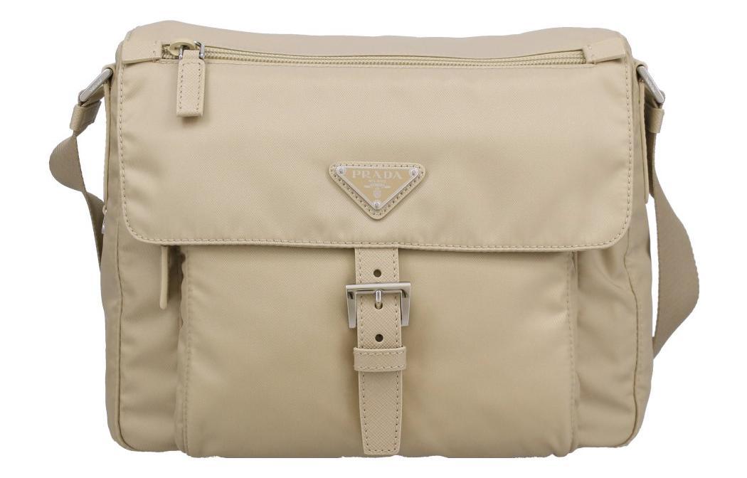 Prada Nylon Crossbody Bag Shoulder Bag Women's Beige