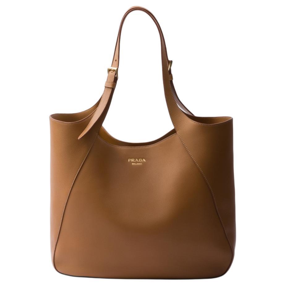 PRADA Caramel Leather Shopping Bag