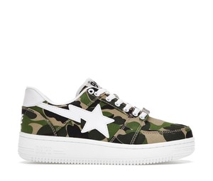 a bathing ape bape sta low white abc camo green