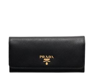 Buy Prada Saffiano Leather Wallet Large Size Women's Black/Dark Pink at Sasom – Authentic and Ready to Ship