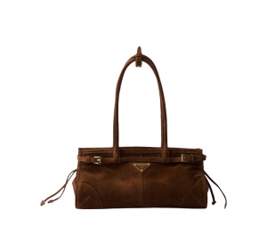 Buy Prada Bonnie Medium Suede Handbag Cocoa Brown at Sasom – Authentic and Ready to Ship
