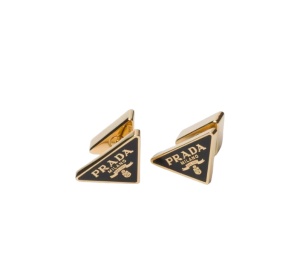 Buy Prada Enameled Metal Earrings Gold Black at Sasom – Authentic and Ready to Ship