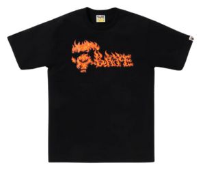 Buy Bape Flame Ape Face Tee Black-Red at Sasom – Authentic and Ready to Ship